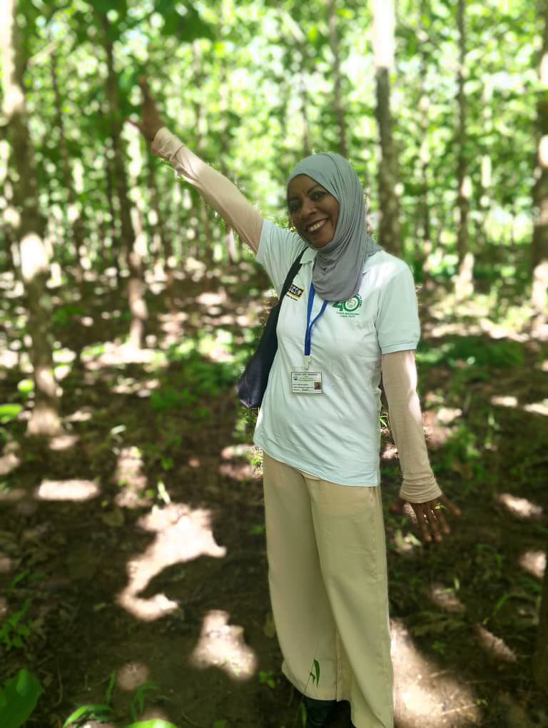 TAGET officer inside a restored woodlot